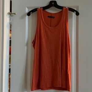 Rag & Bone racerback tank top in orange - size L